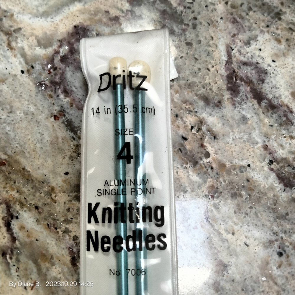 Dritz Knitting Needles Aluminum #4 Vintage
